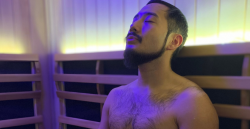 Customer enjoying the Infrared Sauna at US Cryotherapy